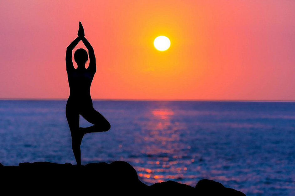 Yoga plus exercise sun salute one-legged standing pose